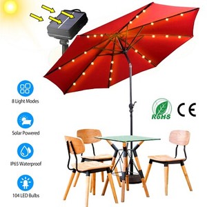 104 Led Solar Powered Patio Umbrella String Lights 8 Lighting Mode Outdoor Decor 617201853078 Patio Umbrella String Lights 8 Lighting, Solar Powered Lights For Outdoor Umbrella