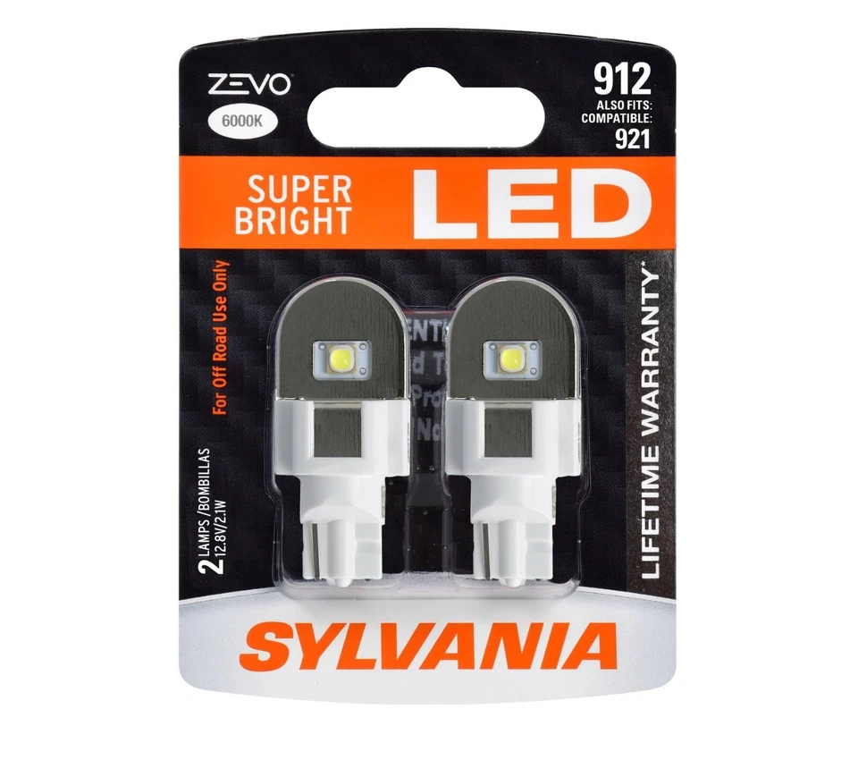 Sylvania ZEVO LED Light 912 White 6000K Two Bulbs High Mount Stop Brake Stock K - Image 2 of 4