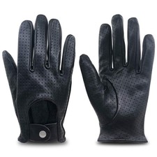 ZLUXURQ Womens Full Mesh Leather Driving Gloves Unlined -Soft and Thin Italia...