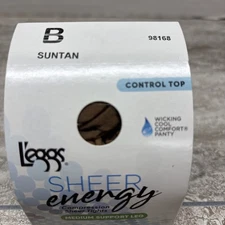 L'Eggs Sheer Energy Compression Tights Medium Support Control Top B Suntan 98168