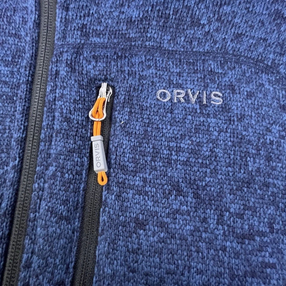 Orvis Fleece Sweater Vest Mens L Blue Full Zip Pocket Outdoor Hiking Fishing - Image 4 of 4