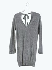 AMERICAN EAGLE Knit SWEATER DRESS, Size XS, Gray V-Back Keyhole, Long Sleeve NWT