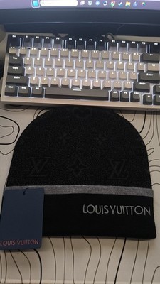 LV Unisex Wollmütze Beanie Schwarz verstellbar, neu ohne Etikett