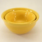 Bauer Pottery Small Mixing Bowls Nesting Multi-Purpose  Set 2 Yellow Vintage USA