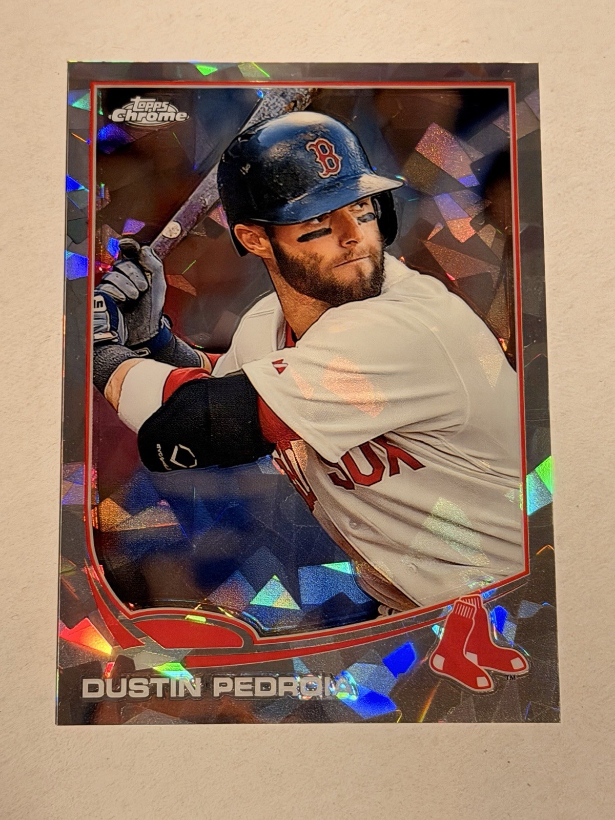 2013 Topps Chrome Atomic Refractor Baseball Dustin Pedroia 3/10 Boston Red Sox