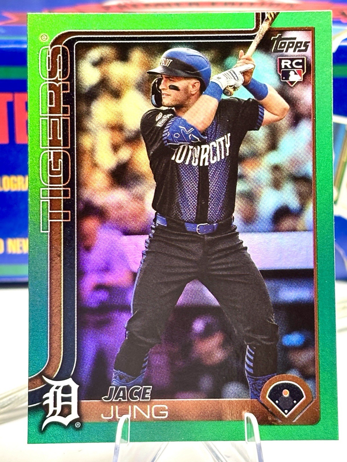 2025 Topps Series 1 Jace Jung #80 Green Rainbow /99 (RC) Detroit Tigers