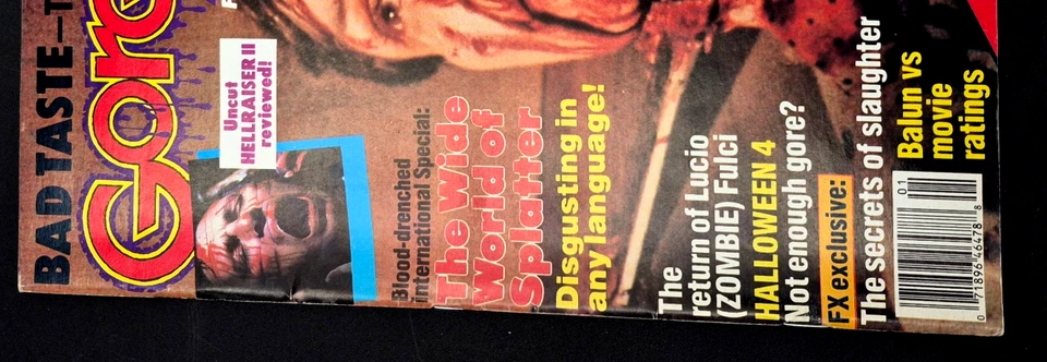 GOREZONE #5 Jan-1988 Lucio Fulci, Halloween 4, Hellraiser ll Posters Intact VF - Image 2 of 3