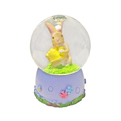Ostern Glitzer Wasserkugel Mini 45 mm Kugel Deko mit Hase und Gießkanne
