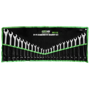Poignée 24 pc Ensemble de clés combinées du panneau relevé MM/SAE - 12 Montant - Métrique 7mm...