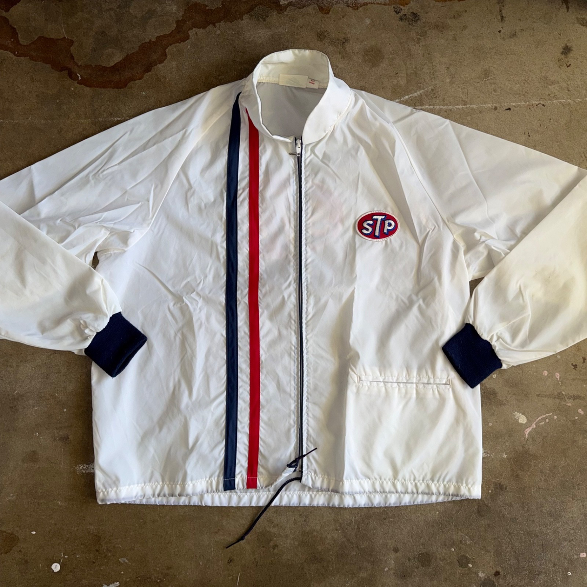 70s vintage STP ワッペン ナイロンジャケット TALONジップ 70s VINTAGE STP MOTOR OIL NYLON RACING TEAM JACKET SZ L ZIP UP