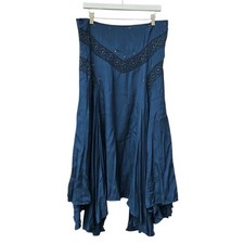 Vintage Maxi Skirt Womens L Blue Handkerchief Whimsigoth Goth Fairy Witchy 90s