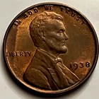 1938 Lincoln Wheat Cent Philadelphia Mint Obv Spot Near Unc 156.6M Minted BN972