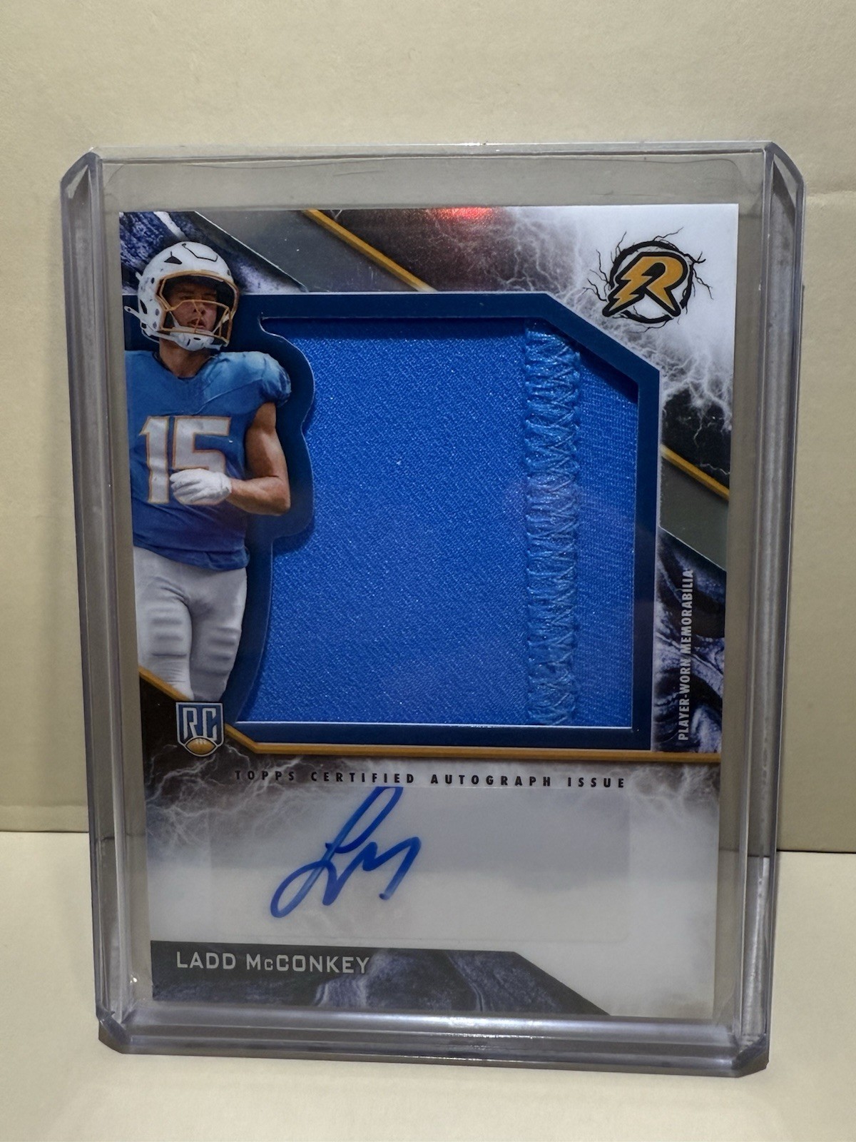 2024 Topps Resurgence Ladd McConkey Rookie Patch Auto RC Rookie #RPA-LM Chargers