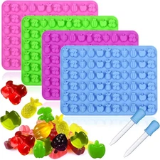 Palksky 4PCS Fruit Snack Molds Silicone, Gummy 4Pcs 