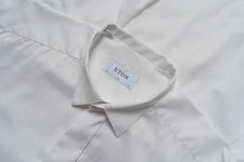 Men Eton shirt white cotton 38/M/46