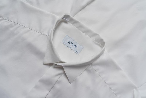 Men Eton Shirt White Cotton 38 / M / 46