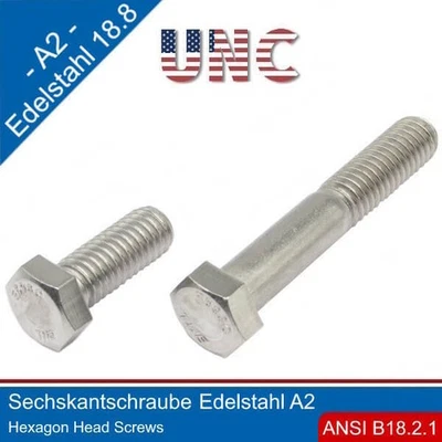 Vis Six pans 5/16-18 UNC A2 Inox ANSI/ASME B18.2.1 Lot 5-100 - Photo 1/3