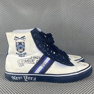 Polo Ralph Lauren Solomon II New York High Top Sneakers Mens 8 D White Blue Polo Ralph Lauren Solomon II New York High Top Sneakers Mens  main image 4