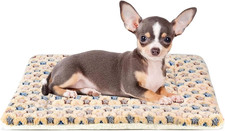 Cama Perro Suave Alfombra Jaula Estrella Lavable Reversible Fleece 21x12 Marron