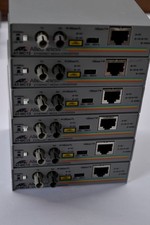 Allied Telesis AT-MC13 Ethernet Media Converter LOT OF 6 12V Power Supply No...