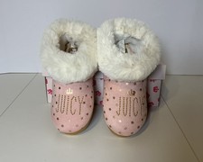 New Girls Juicy By Juicy Couture JJK TULARE Pink Bootie Slippers Fur Size 13-1