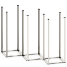 Silver Stainless Steel Foldable Baby Bottle Drying Rack 10 Poles Organizer