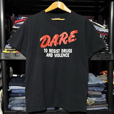 Vintage Mid 90s Single Stitch D.A.R.E Autographed T-Shirt Size L 