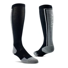 Ariat Winter Slimline Riding Socks Black/Sleet