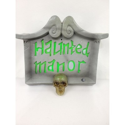 Gemmy Haunted Manor Motion-Activated Sound Light Halloween Spooky Flashing Skull