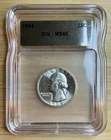 1964 Washington Quarter 25c ICG MS65