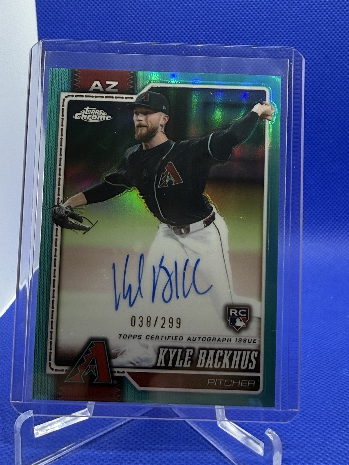 Kyle Backhus 2026 Topps Chrome /299 Auto Teal Refractor Rookie RC #RA-KB Arizona
