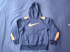 Nike Therma Fit Pullover Hoodie Youth M Gray/Orange