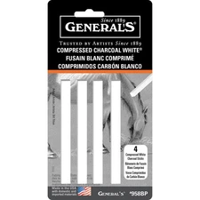 General's Charcoal White Compressed Sticks 4-Count Package