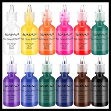 Bearals Stained Glass Paint, 12 Colors Glass Paint Set, Non-Toxic Window Glas...