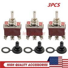 3X Heavy Duty DPDT ON/OFF/ON Toggle Switch 20A 125V/15A 250V Screw Terminals
