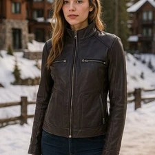 Women's Massimo  Black Leather Jacket Size Small