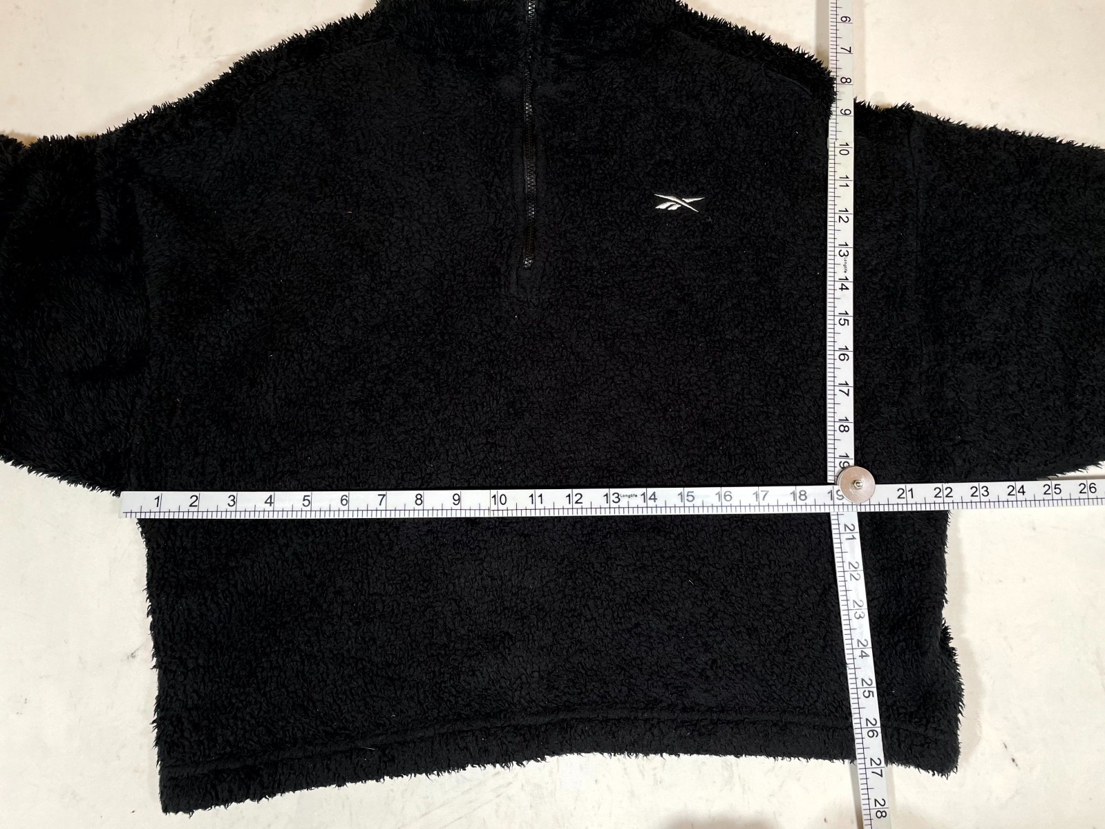 Reebok MYT Cozy Fleece Jacket Womens M Black Relaxed Fit 1/4 Zip Sweatshirt thumbnail 7