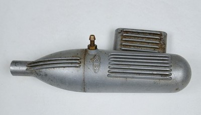 K&B 61 MODEL AIRPLANE ENGINE ALUMINUM MUFFLER USED GOOD MOUNTING THREADS