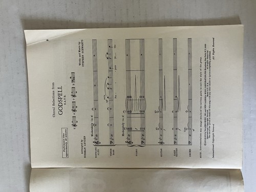Godspell Selecciones Corales SATB 1972 Valando Music Stephen Schwartz Norman Leyde - Imagen 8 de 8