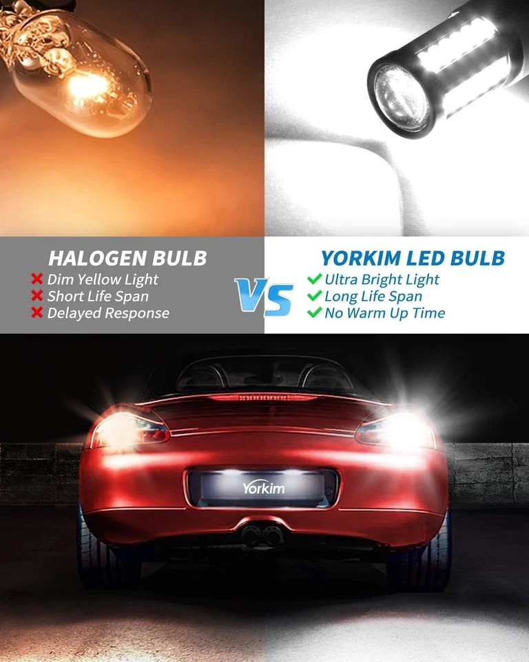 Yorkim 7440 Led Bulb Bright White Lights, T20 Led Bulb, 7443 7441 Led Bulbs, W21 - Image 2 of 4