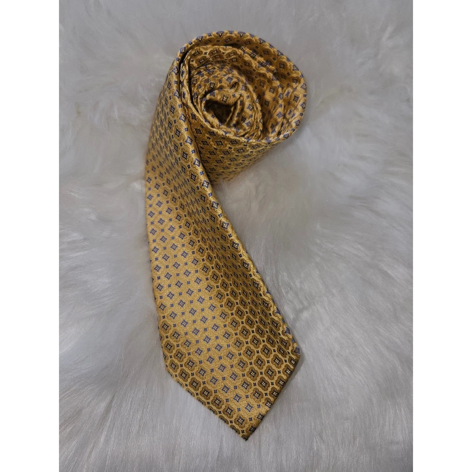 Corbata Stefano Ricci Patrón Geométrico Dorado Corbata de Seda Negocios Formal Foto 2 de 4