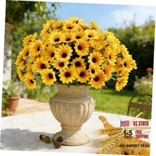 24PCS Silk Sunflowers Artificial Flowers Bulk, Fake Sunflowers 24Pcs Yellow