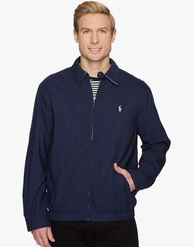 Vintage Polo Ralph Lauren Bomber Jacket Blue Full Zip Size M 90s Style