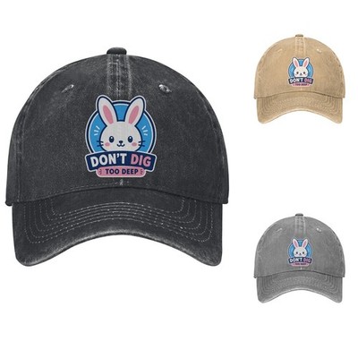Cute Bunny Face Baseball Cap Funny Rabbit Dad Hat Adjustable