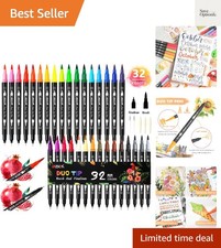 ZSCM 32 Colors Duo Tip Brush Markers Art Pen Set, Artist Fine and Brush Tip C...