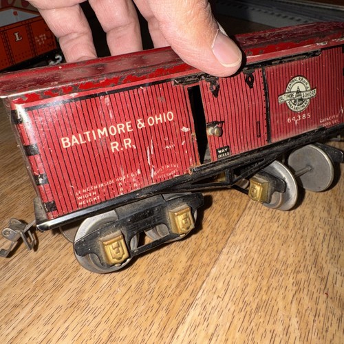 Ives 64385 Baltimore und Ohio Güterwagen hergestellt zwischen 1918-25, Vorkrieg Spur O rot - Bild 5 von 9