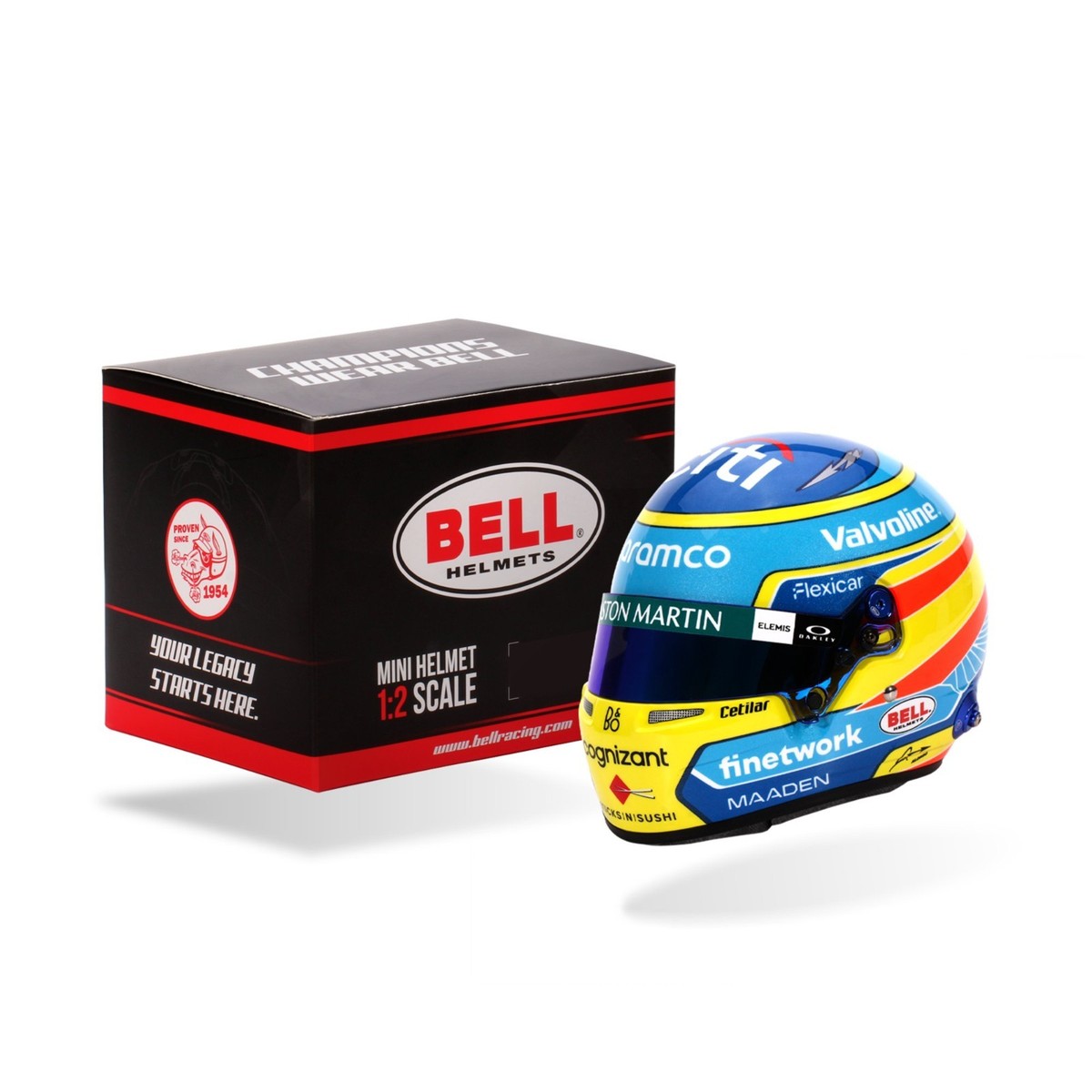 Authentic Half Scale F1 Mini Helmet Fernando Alonso 2025 Aston