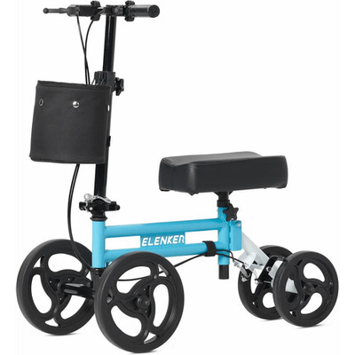 ELENKER YF-9005E STEERABLE MEDICAL KNEE WALKER 10'' WHEELS - LIGHT BLUE/WHITE