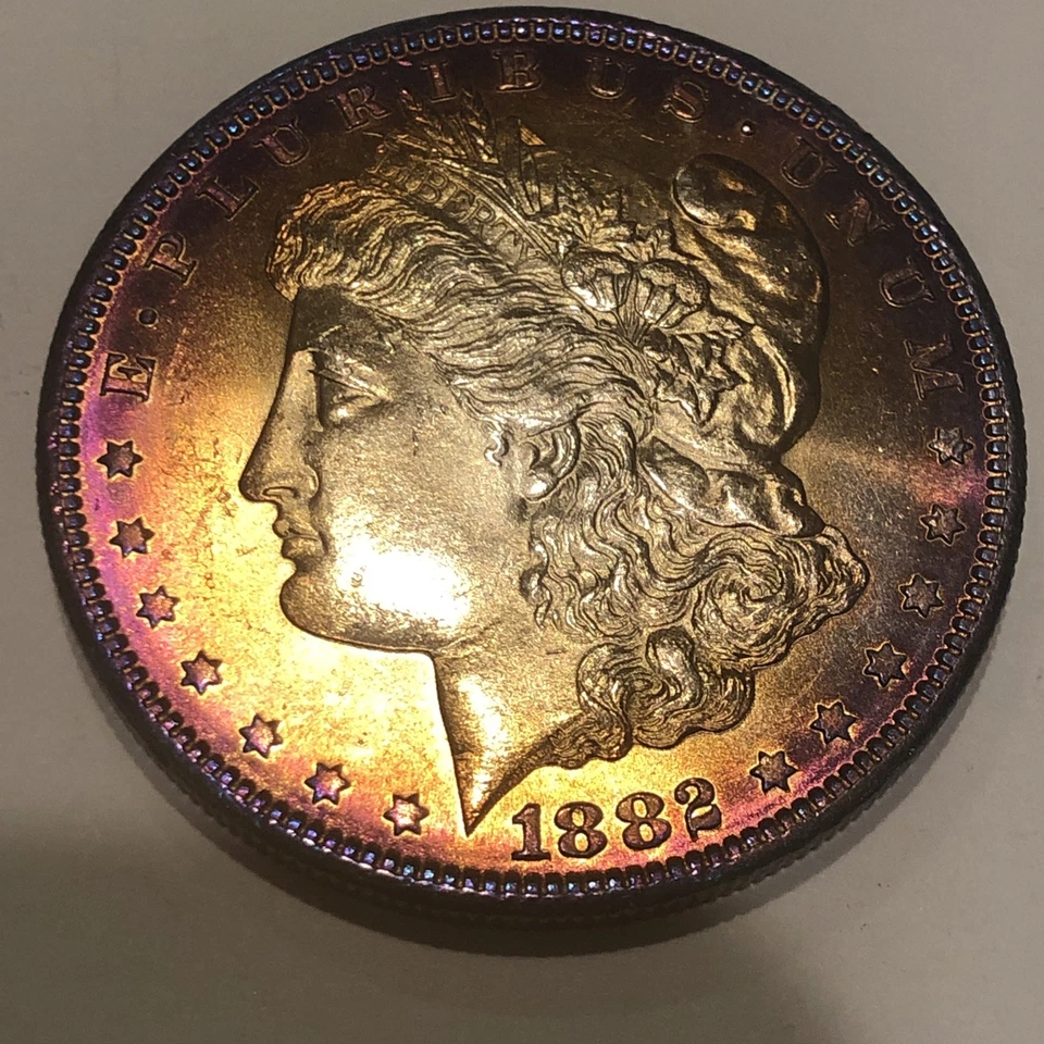 1882 S Morgan Silver Dollar Pristine Gem BU AWESOME P/L Beauty Stunning Toner - Image 2 of 4