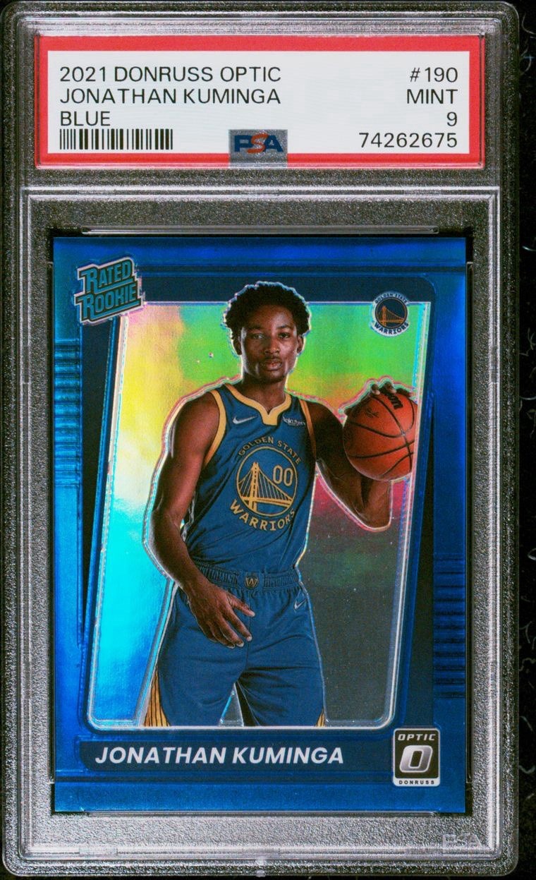 2021 PANINI DONRUSS OPTIC BLUE #190 JONATHAN KUMINGA #/59 PSA MINT 9